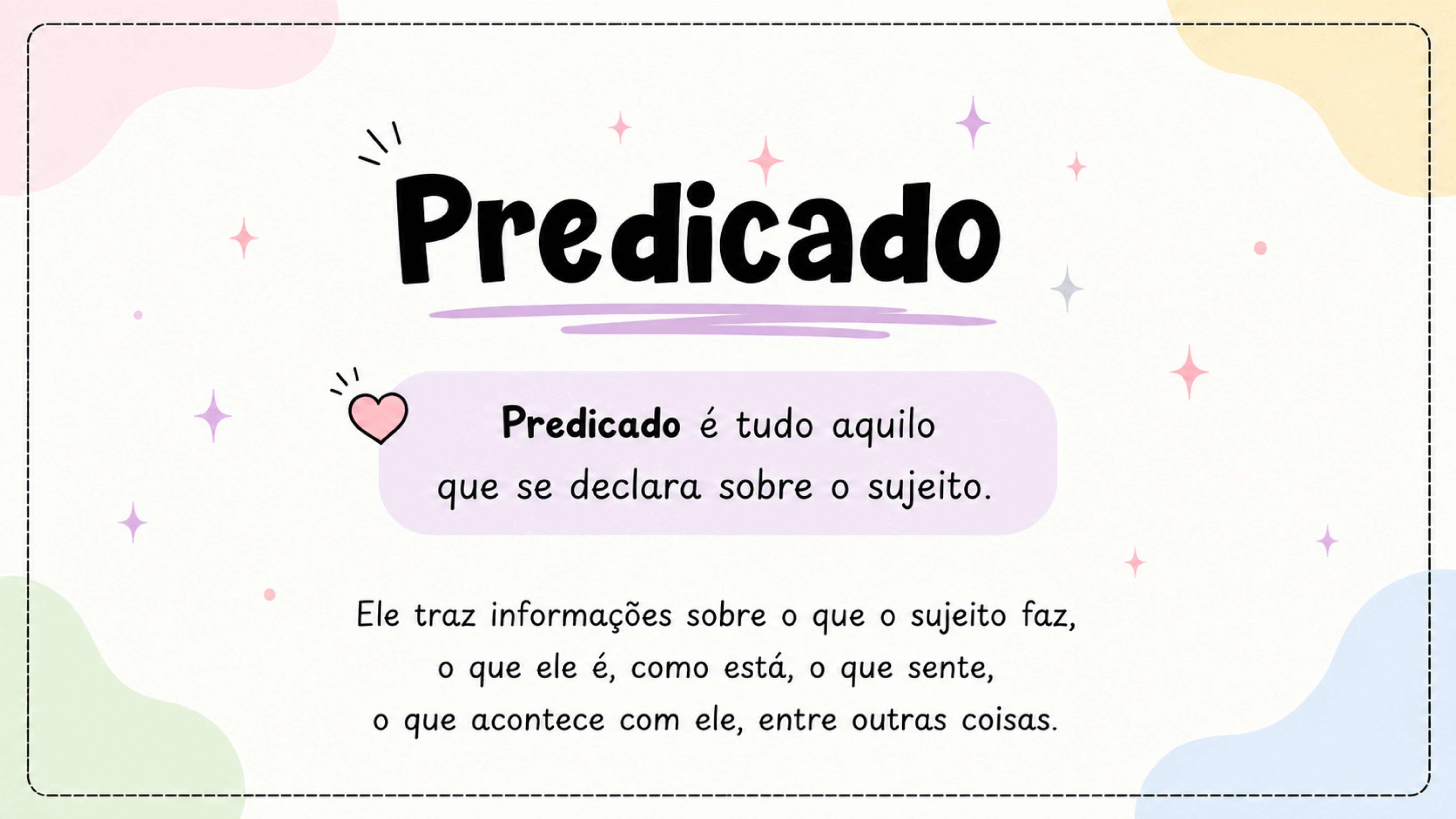 Tipos de predicado - Slides Explicativos | Material Gratuito