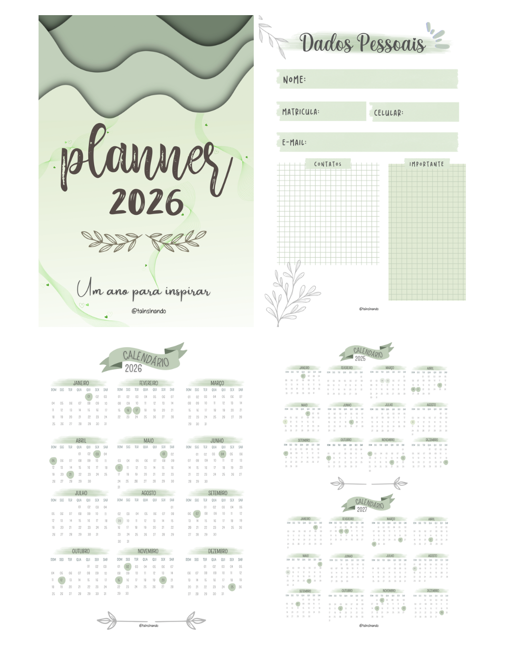 Planner 2026 - Verde